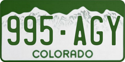 CO license plate 995AGY
