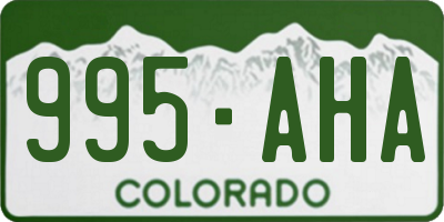 CO license plate 995AHA