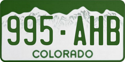 CO license plate 995AHB