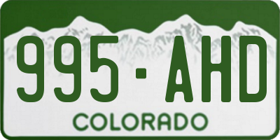 CO license plate 995AHD