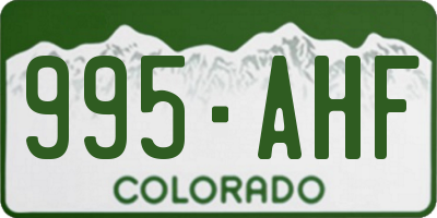 CO license plate 995AHF