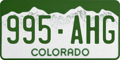 CO license plate 995AHG