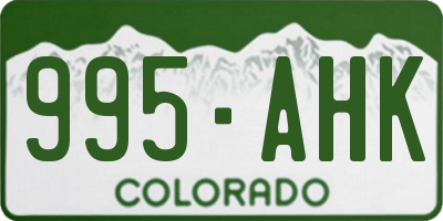 CO license plate 995AHK
