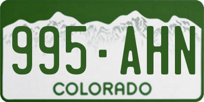 CO license plate 995AHN