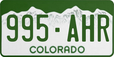 CO license plate 995AHR