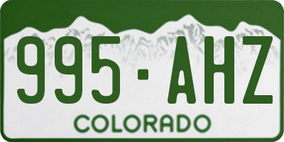 CO license plate 995AHZ