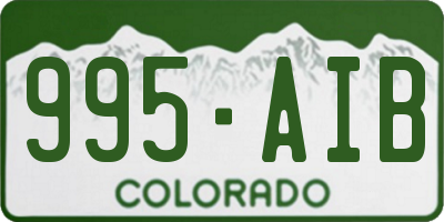CO license plate 995AIB