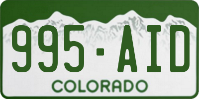 CO license plate 995AID