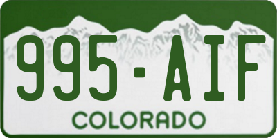 CO license plate 995AIF