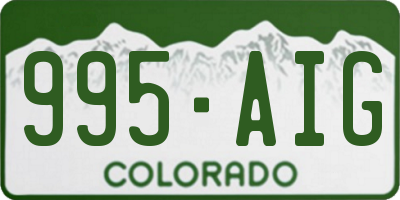 CO license plate 995AIG