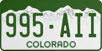 CO license plate 995AII