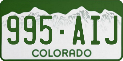 CO license plate 995AIJ