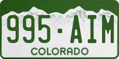 CO license plate 995AIM
