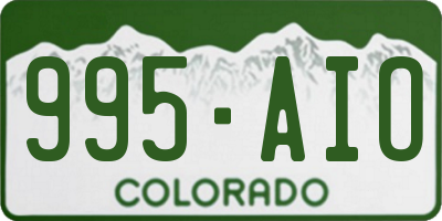 CO license plate 995AIO