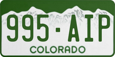 CO license plate 995AIP