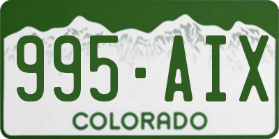 CO license plate 995AIX