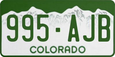 CO license plate 995AJB