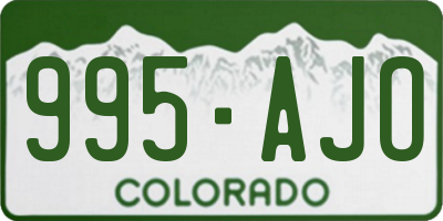 CO license plate 995AJO