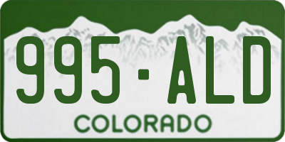 CO license plate 995ALD