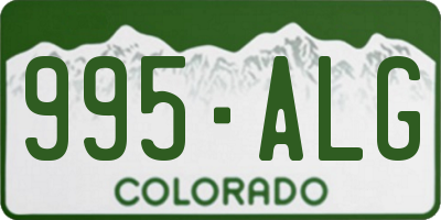 CO license plate 995ALG
