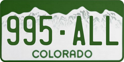 CO license plate 995ALL