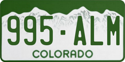 CO license plate 995ALM