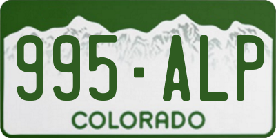 CO license plate 995ALP