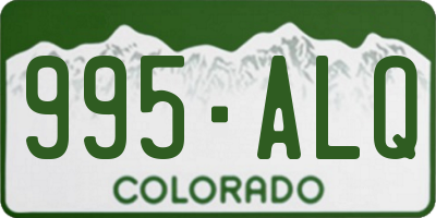 CO license plate 995ALQ