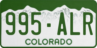 CO license plate 995ALR