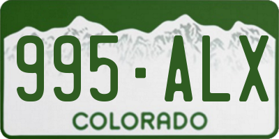 CO license plate 995ALX