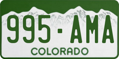 CO license plate 995AMA