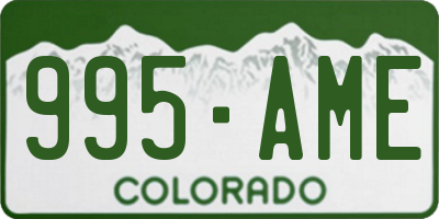 CO license plate 995AME