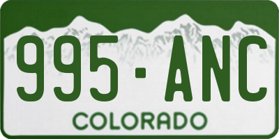 CO license plate 995ANC