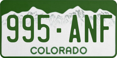 CO license plate 995ANF