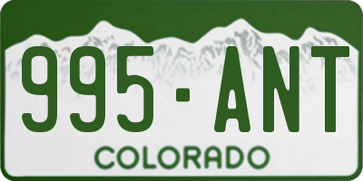 CO license plate 995ANT