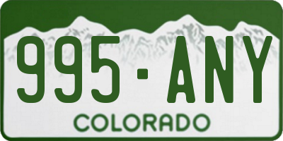 CO license plate 995ANY