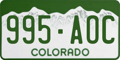 CO license plate 995AOC
