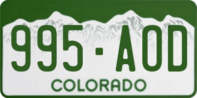 CO license plate 995AOD