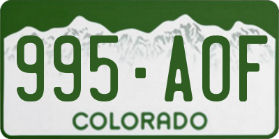 CO license plate 995AOF