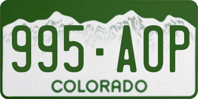 CO license plate 995AOP