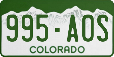 CO license plate 995AOS
