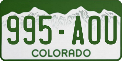 CO license plate 995AOU