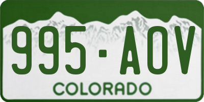 CO license plate 995AOV