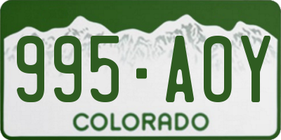 CO license plate 995AOY