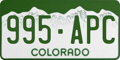 CO license plate 995APC