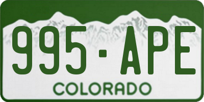 CO license plate 995APE