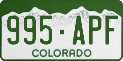 CO license plate 995APF