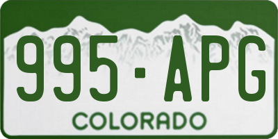 CO license plate 995APG