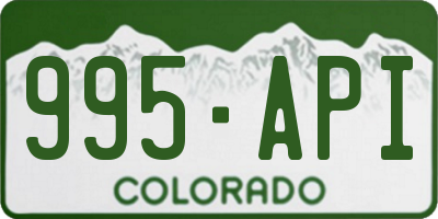 CO license plate 995API