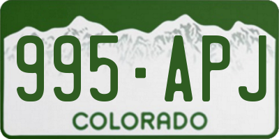 CO license plate 995APJ